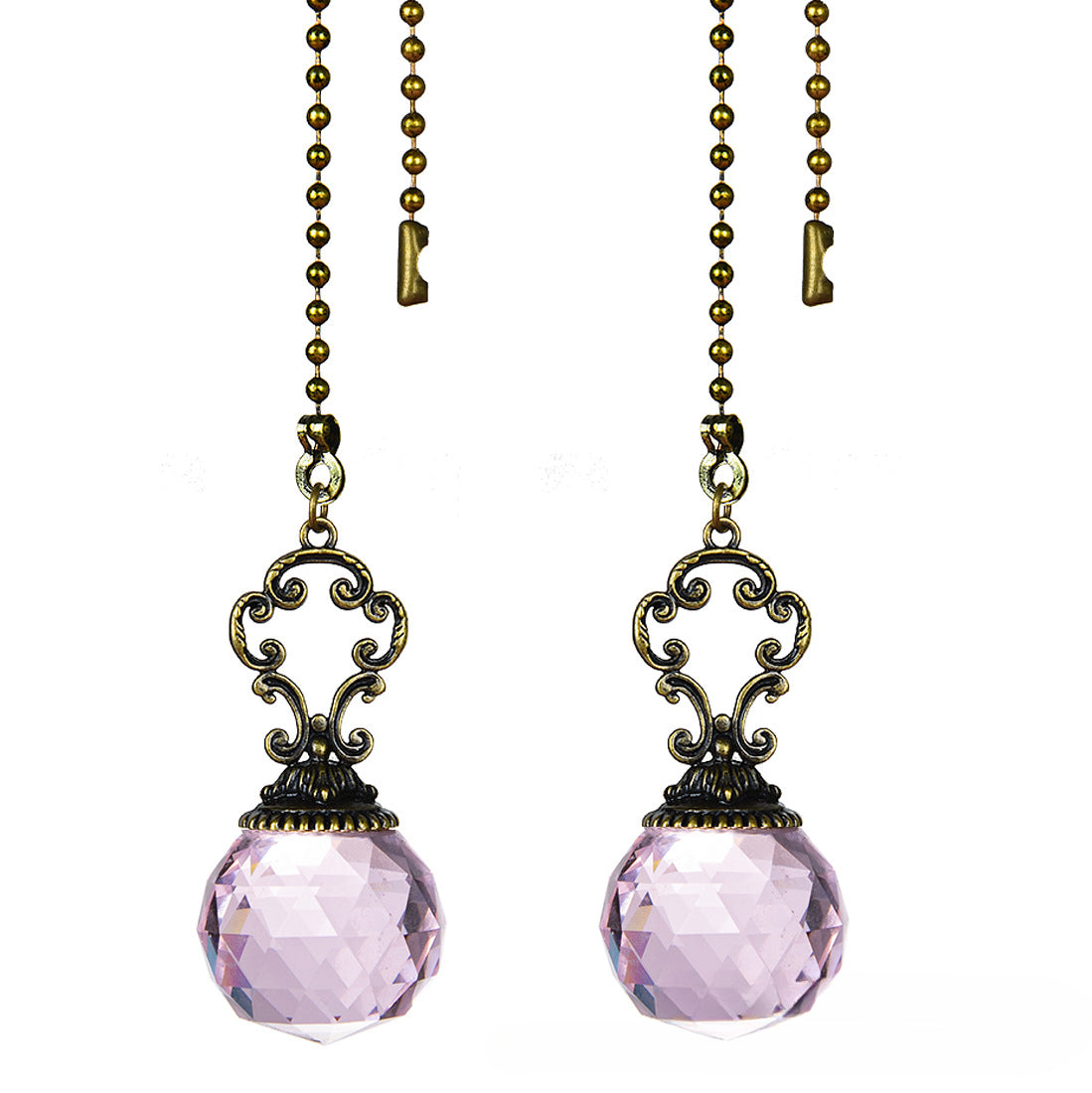 Wholesale Vintage Faceted Ball Green Bronze Bead Chain Sun Catcher Pendant